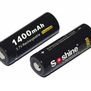 18500 Soshine Li-Ion batteri 3,7V 1400mAh – 2-pack Uppladdningsbara