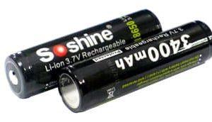 18650 batteri Soshine Li-Ion 3,7V 3400mAh – Uppladdningsbara – 2-pack