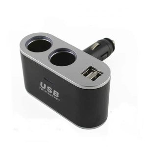 Billaddare Med 2x USB, 2x Cigarettuttag