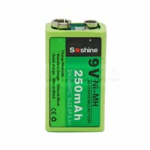 9V Ni-MH Uppladdningsbart 250mAh + laddare