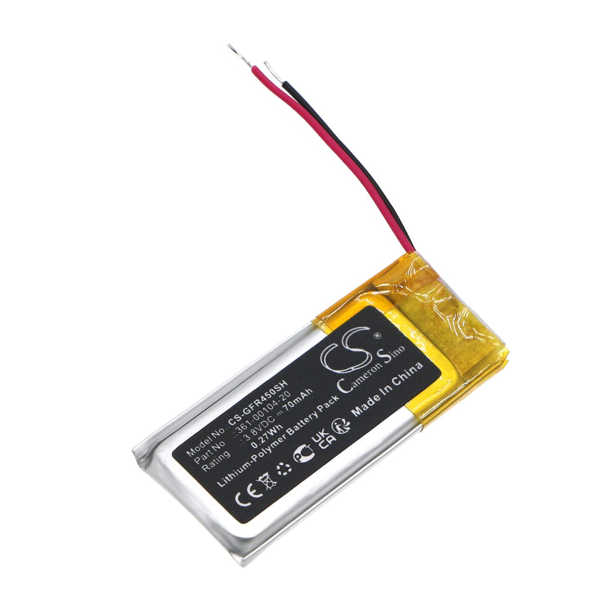 Garmin Forerunner 45 Batteri 3.8V 70mAh Li-Polymer
