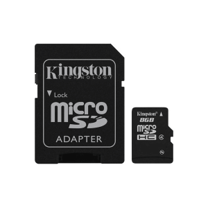 Minneskort Micro SDHC CLASS10 8GB Kingston med Adapter